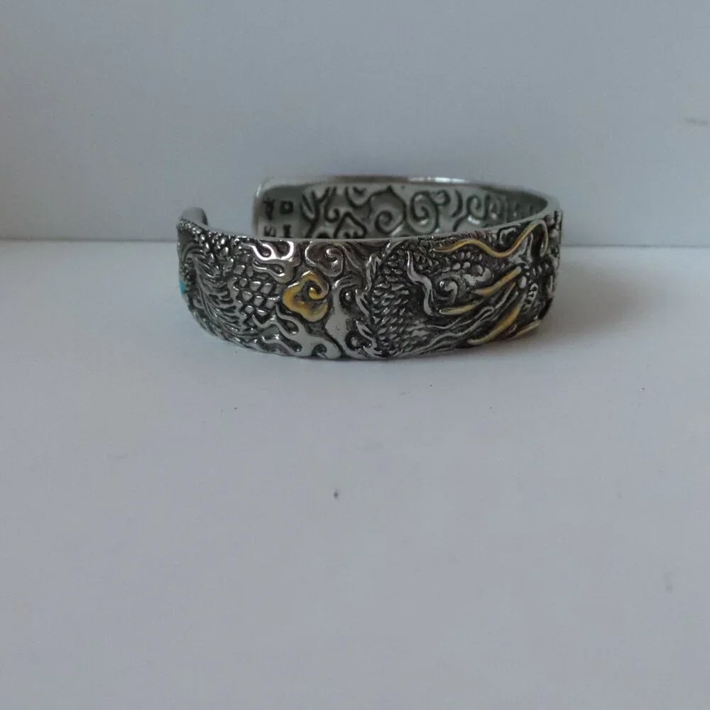 Buddha Power Sterling Silver cuff bracelet - Picture 9 of 15